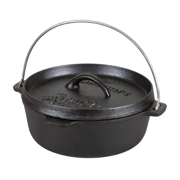 Stansport 2 qt Pre-Seasoned Cast Iron Dutch Oven Flat Bottom