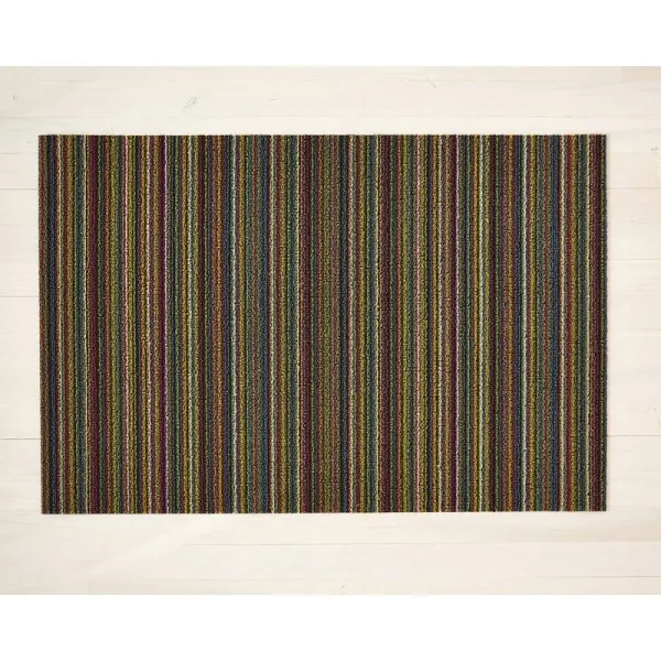 Chilewich Shag Mat - 18" x 28" Doormat Skinny Stripe Bright Multi
