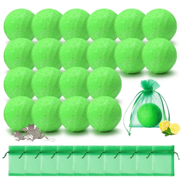 Magic Cat 20 Pack Rodent Repellent Balls, Peppermint Oil to Repel Mice and Rats Natural Mouse Away Repellent Pet Safe Rodent Repellent for Car Engine