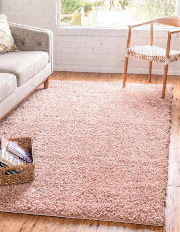 Unique Loom Davos Shag Dusty Rose Pink 5 ft. x 8 ft. Area Rug