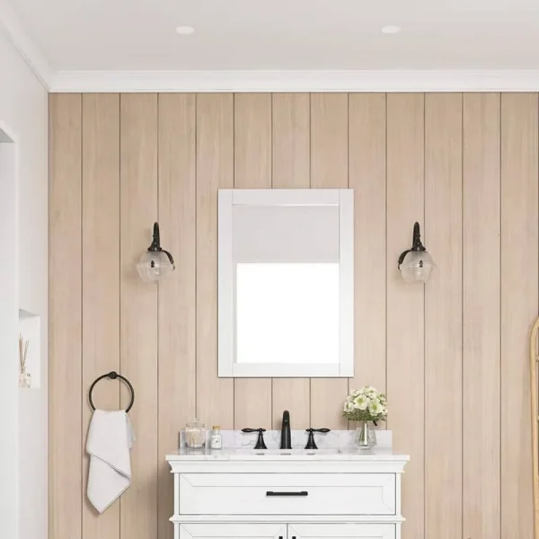 Cherrydale 24 in. W x 32 in. H Rectangular Framed Wall Mount Bathroom Vanity Mirror in White