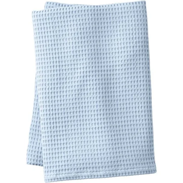 Lands' End Cotton Waffle Weave Blanket, Blue, Twin