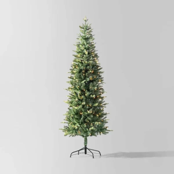 7' Pre-Lit Slim Balsam Fir Artificial Christmas Tree Clear Lights - Wondershop