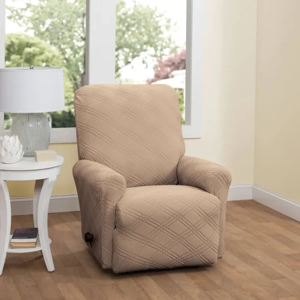 Double Diamond Recliner Stretch Slipcover in Chocolate
