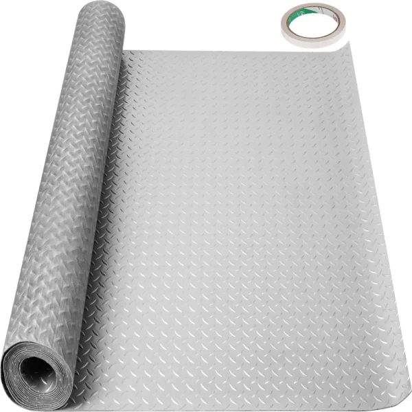 VEVOR Garage Floor Mat Garage Flooring Roll 4.9x19ft Anti-Slip Silver PVC Vinyl