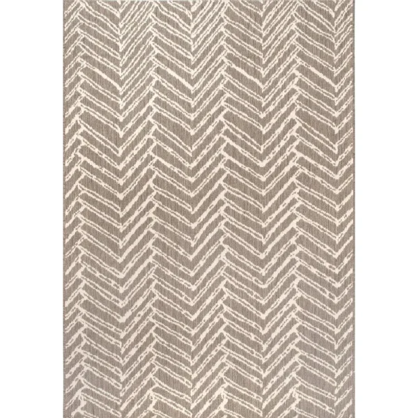nuLOOM Macklin Herringbone Indoor/Outdoor Area Rug 8x10, Brown