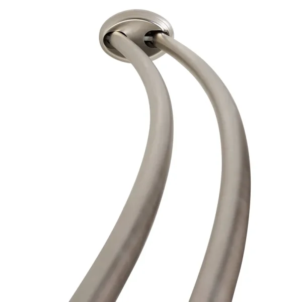 Zenna Home 50" x 72" Dual-Mount Brushed Nickel NeverRust Double Curved Shower Rod - Each