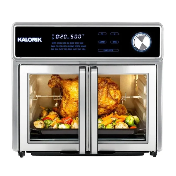 Kalorik Maxx 26 Quart Digital Air Fryer Oven Grill Deluxe, Stainless Steel