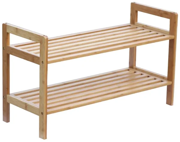Oceanstar 2-Tier Bamboo Shoe Rack, Natural