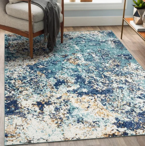Luxe Weavers Beverly Collection Blue 2x3 Modern Abstract Area Rug