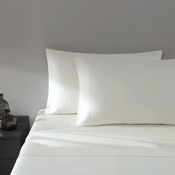 Vera Wang - 4 Pieces, Queen Sheet Set, Luxury Sateen Cotton Bedding, 800 Thread Count, Soft & Smooth Home Decor (Ivory, Queen)