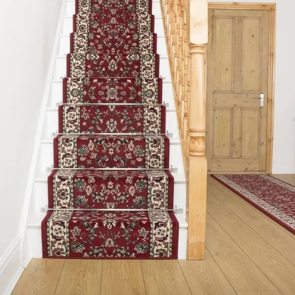 runrug Persian Red Stair Carpet Runner - Width: 2 Foot 8 inch