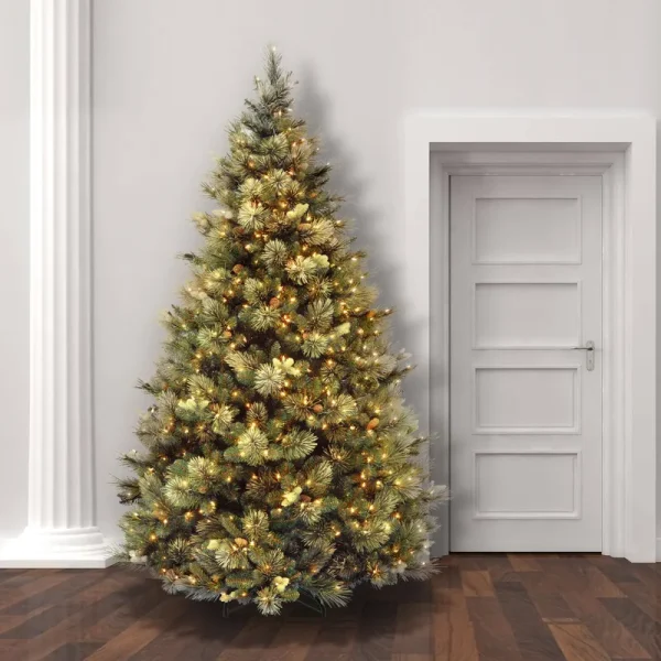 National Tree Carolina Pine Tree with Clear Lights , 7.5 Feet