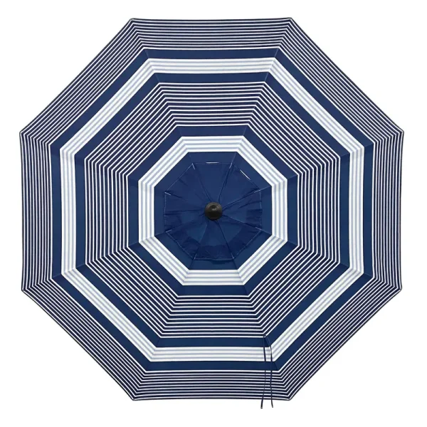Allen + Roth 9-ft Blue Auto-Tilt Market Patio Umbrella Polyester | USA38A278ZT-NA-LS