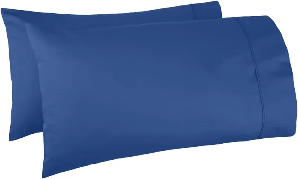 Basics 400 Thread Count Cotton Pillow Cases, King, Set of 2, Navy