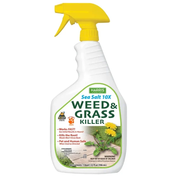 Harris Sea Salt 10x Weed & Grass Killer, 32 oz., Clear