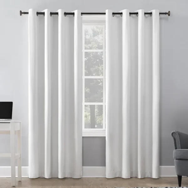 Sun Zero Duran Thermal Insulated 100% Blackout Grommet Curtain Panel, 50" x 84", White