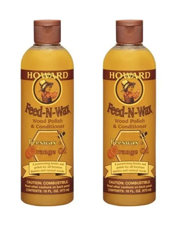 Howard Feed-N-Wax Wood Polish & Conditioner Beeswax Polish 16oz (2)