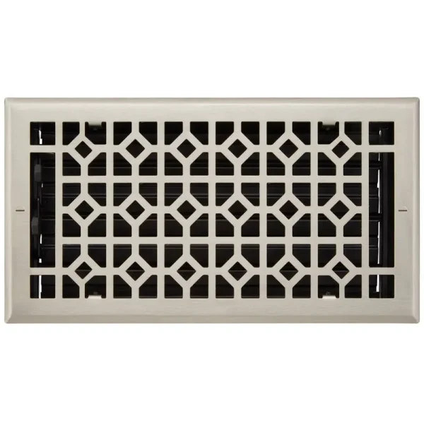 Appert Steel Wall Register Signature Hardware Brushed Nickel 6" x 14"