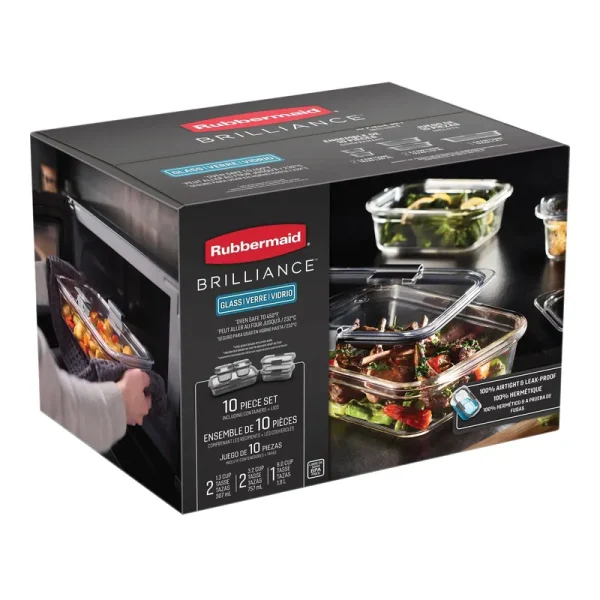 Rubbermaid Brilliance 10-pc. Glass Food Storage Container Set