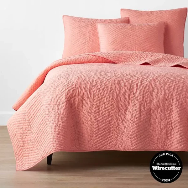 Voile Quilt - Coral, Size King, Cotton | The Company Store
