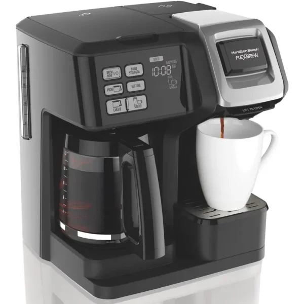 Hamilton Flexbrew Programmable Single Serve Pod to 12 Cup Coffee Maker, Black
