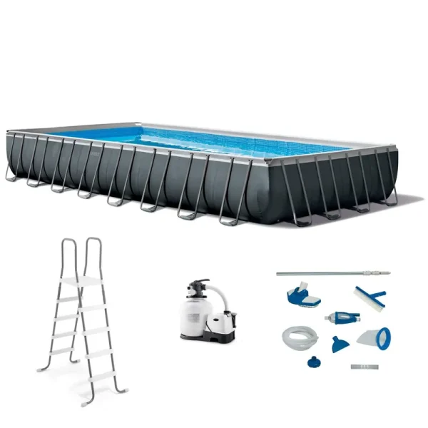 Intex 32ft x 16ft x 52in Ultra XTR Rectangular Pool Set with Maintenance Kit