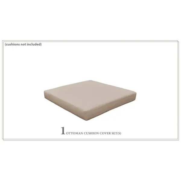 TK Classics Cover for Ottoman Cushions 4" Thick in Wheat