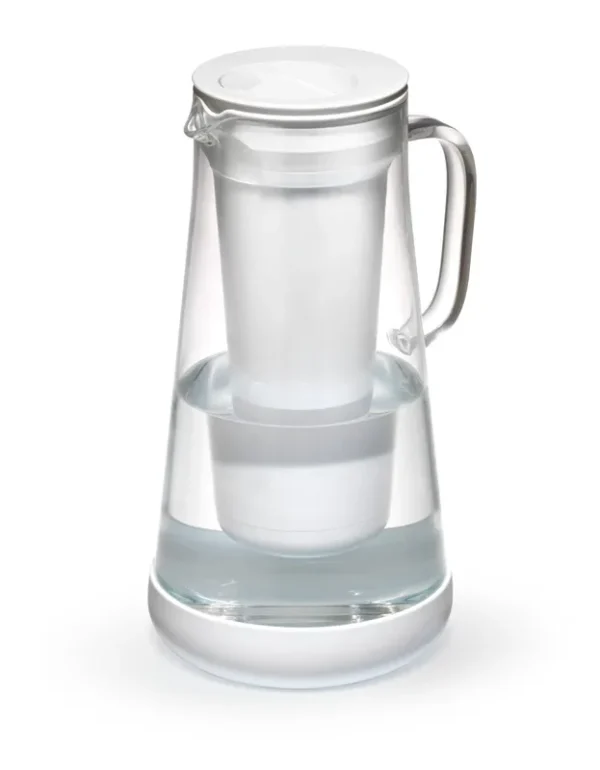 LifeStraw Home 7-Cup White Glass Water Filter Pitcher