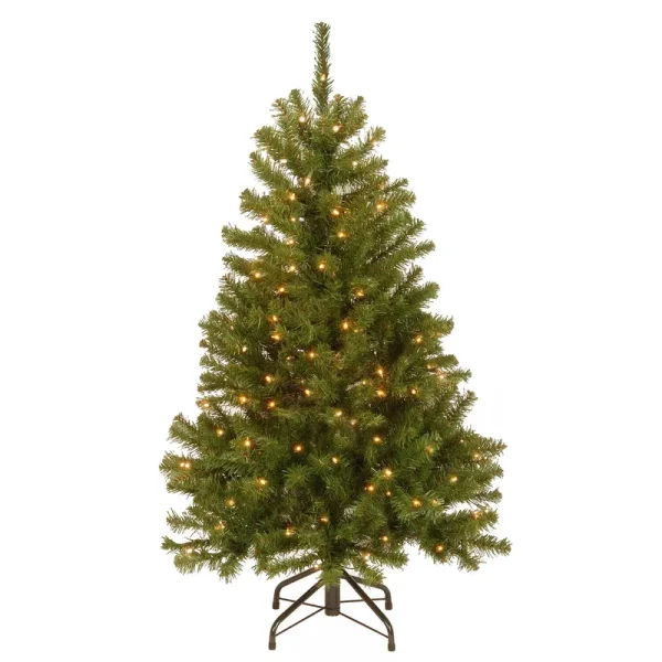 National Tree 4.5' North Valley Spruce Hinged Tree with 200 Clear Lights