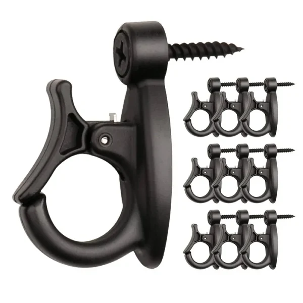 GEZIDEA Light Hanger Hooks, Screw-In Hooks for Hanging String Lights and Wire,Plants,Wind Chimes,Black,20 Pack