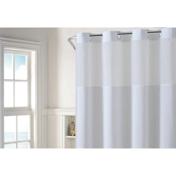 Hookless Plainweave Shower Curtain - White