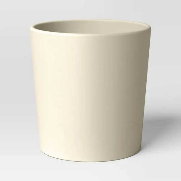 Aesthetic Plastic Indoor Outdoor Planter Pot Sour Cream 6.4"x6.4" - Threshold