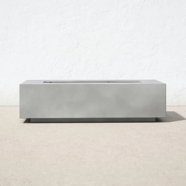 Rashid Concrete Propane Outdoor Fire Pit Table AllModern Size: 15" H x 56" W x 24" D, Finish: Natural Concrete