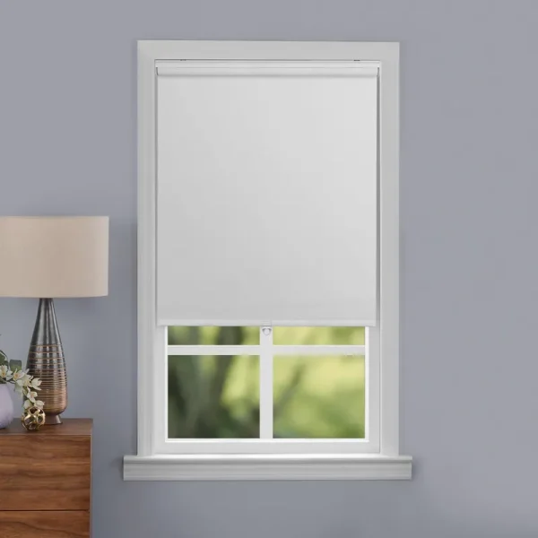 Mainstays Blackout Slow Release Roller Shade - White - 23 x 72 in
