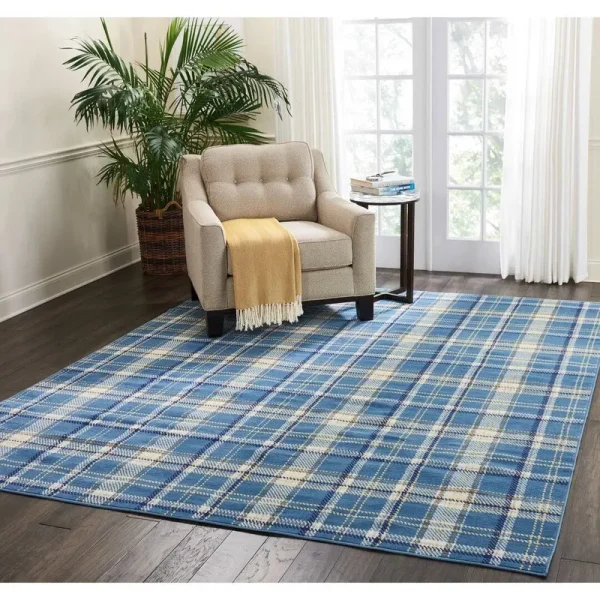 Longmont Plaid Blue Area Rug Rug Size: Rectangle 5'3" x 7'3"