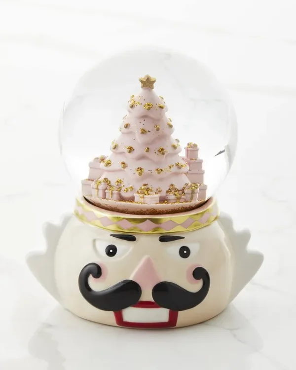 Neiman Marcus Nutcracker Christmas Snow Globe, Pink, Christmas Decorations Nutcrackers & Figurines