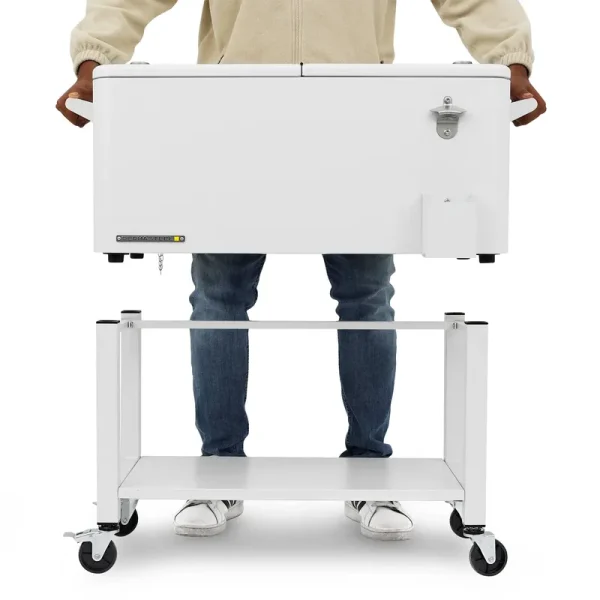 Permasteel 80-Qt Outdoor Patio Cooler with Removable Basin Color: White
