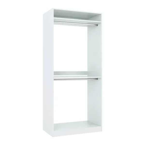 36" Modular Closet System Walk-In Tower - White - Hanging Rods