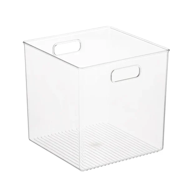 iDesign Linus Cube Bin with Handles - Clear - S (Small)