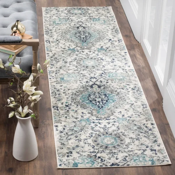 Safavieh Madison MAD600C Cream / Light Grey Rug 2'3" x 8' Runner