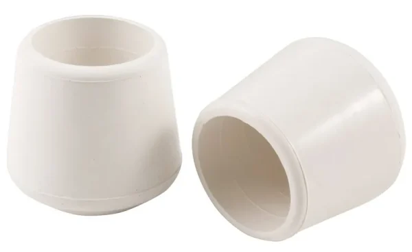 Waxman Consumer Group 4441855 1-1/4" White Rubber Chair Tips 2 Count