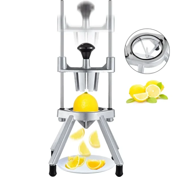 VEVOR 4-Section Commercial Easy Wedger Stainless Steel Blade Fruit Lime Slicer Lemon Cutter for Home Bar Restaurant