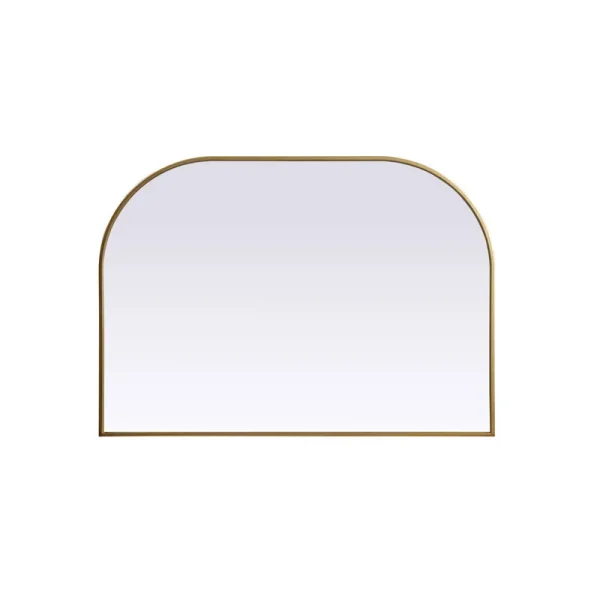 Savina Wide Arch Metal Wall Mirror Finish: Brass, Size: 34" x 36"