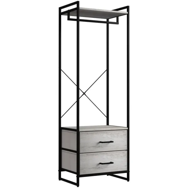 Sorbus Clothing Rack with Drawers Garment Stand Dresser Gray