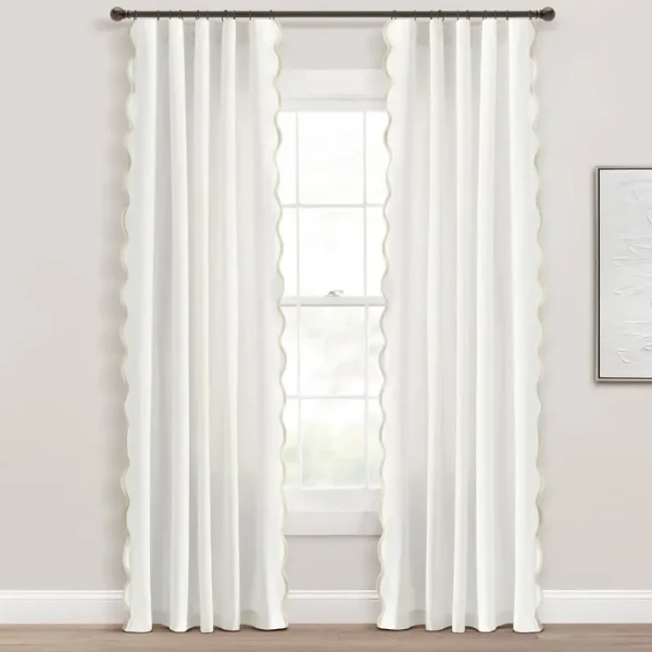 Yolonda Curtain (Set of 2) Birch Lane Curtain Color: Neutral/White