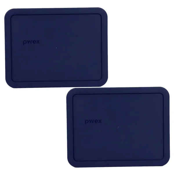 Pyrex Blue 6-Cup Rectangular Plastic Cover 7211-PC (2 Pack)