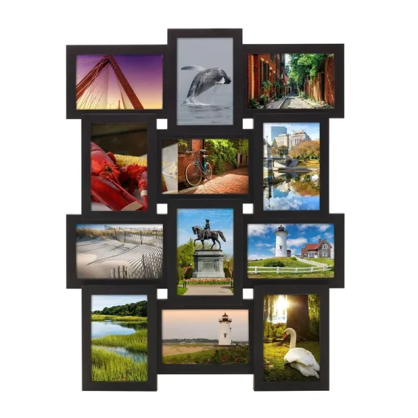 Melannco 12 Opening Photo Collage Frame, Black