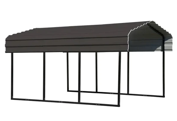 Arrow Steel Carport 10 x 15 x 7 ft. Galvanized Charcoal