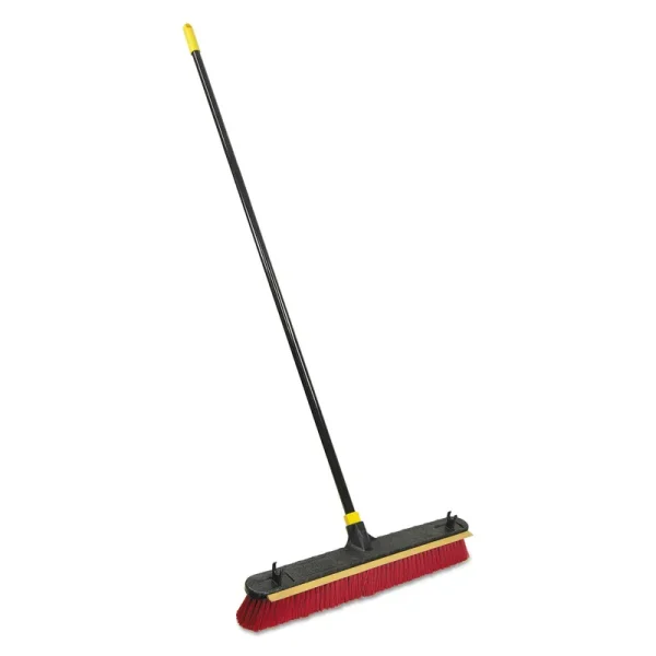 Quickie Manufacturing 6352 24 in. Two in One Squeegee Pushbroom Red Black & Yellow